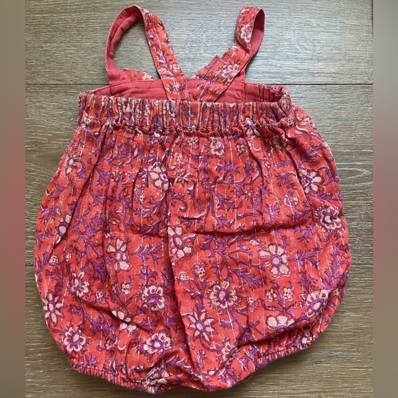 Beautiful Louis Louise Paris Rompers Lot 2 in Red & Dusty Rose | size 12M - Picture 3 of 7